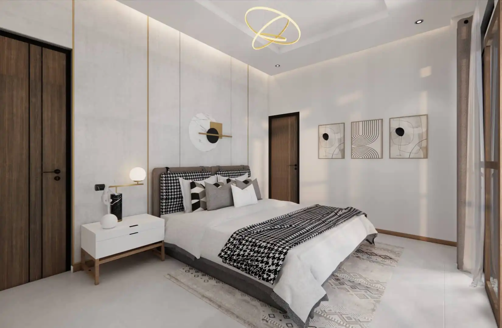 Tampilan rumah dengan desain elegan dan garis bersih